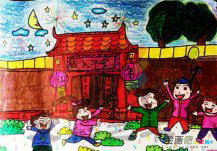 春节儿童画：关于春节的儿童画