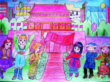 春节儿童画：过年儿童画