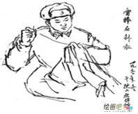 雷锋简笔画：雷锋头像简笔画