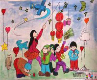 春节儿童画：聚财之说