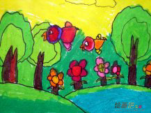 儿童画春天：一朵一朵的阳光