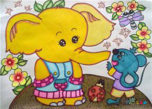 儿童画春天：春天的脚步