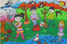 儿童画春天：春天的惊喜