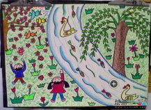 儿童画春天：春天来到我身边