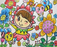 儿童画春天：多彩的春