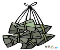 粽子简笔画：南方的传统粽子