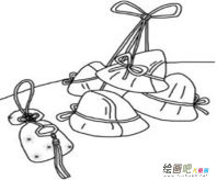 粽子简笔画：包款最简单最单纯的粽子
