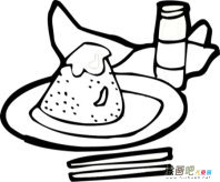 粽子简笔画：糯糯的粽香