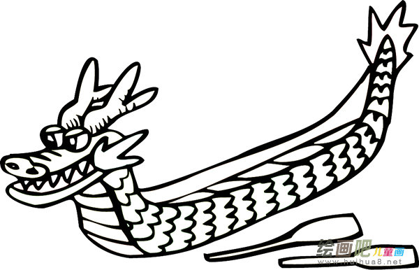 龙舟简笔画：湖南龙舟