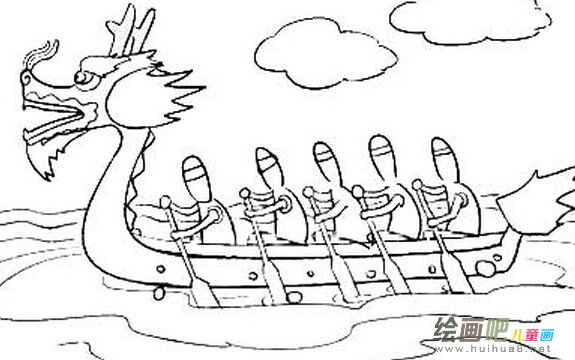 龙舟简笔画：赛龙舟作文