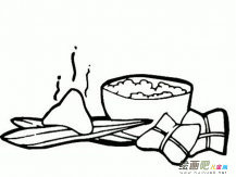 粽子简笔画：吃粽子的民间习俗