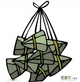 粽子简笔画：美味的粽子
