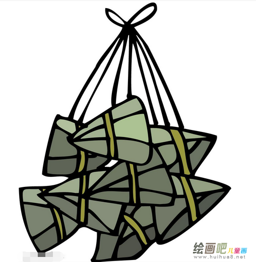粽子简笔画:美味的粽子 粽子简笔画:美味的粽子