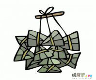 粽子简笔画：我学包粽子
