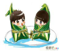 粽子简笔画：吃粽子、赛龙舟