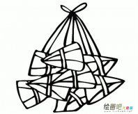 粽子简笔画：飘着清香的粽子