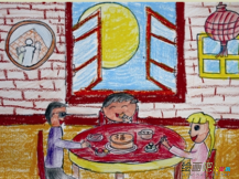 中秋节儿童画：八月十五日就叫中秋节