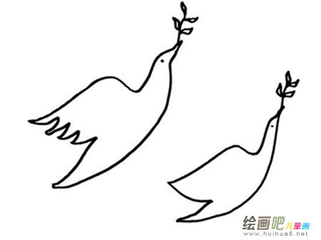 和平鸽简笔画:爱情之鸽 和平鸽简笔画:爱情之鸽