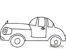 小汽车简笔画：复古的老爷车