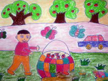 儿童画秋天：感怀秋日