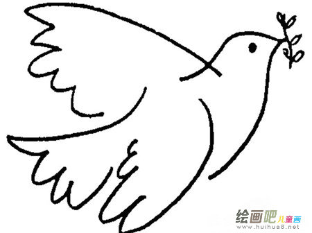 和平鸽简笔画:飞往日本的和平鸽 和平鸽简笔画:飞往日本的和平鸽
