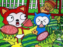 水彩画：我爱家乡的西瓜