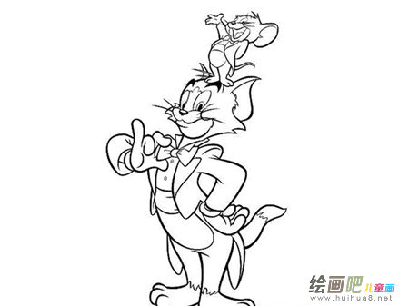 动漫人物简笔画：猫和老鼠