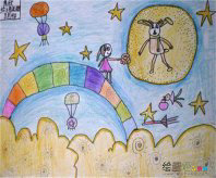 中秋节儿童画：这样的夜晚，这样的月亮