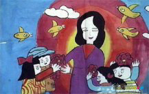 教师节儿童画：送给老师的一首诗