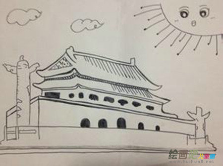 天安门简笔画：天安门地位至尊
