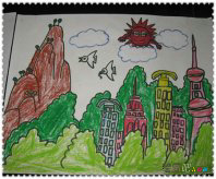 庆国庆儿童画：国庆节到了