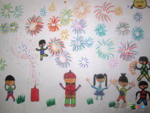 庆元旦儿童画：新年的祝福