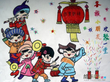 春节儿童画：乡下的春节