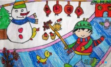 庆元旦儿童画：元旦夜狂欢啦