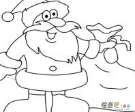 圣诞老人简笔画：圣诞老人来我家