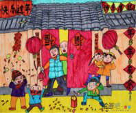 春节儿童画：我喜欢的传统文化-春节
