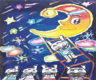 春节儿童画：快乐的除夕之夜