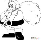 圣诞老人简笔画：白胡子的老人