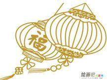 灯笼简笔画：难忘那满街的灯笼