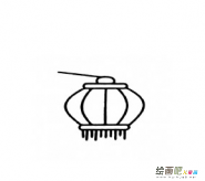 灯笼简笔画：挂红灯笼