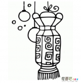 灯笼简笔画：大红灯笼简笔画图片