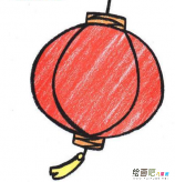 灯笼简笔画：大红灯笼简笔画图画
