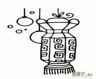 灯笼简笔画：西柚灯笼