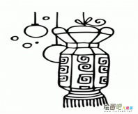 灯笼简笔画：萤火虫的小灯笼