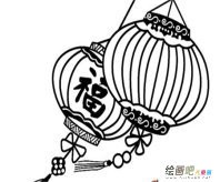 灯笼简笔画：做核桃灯笼