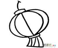 灯笼简笔画：挑灯笼那天夜晚的情景