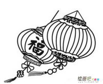 灯笼简笔画：笼状灯具