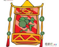 灯笼简笔画：元宵节花灯