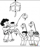 灯笼简笔画：看花灯