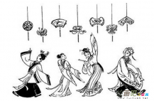 灯笼简笔画：十二楼前灯似火